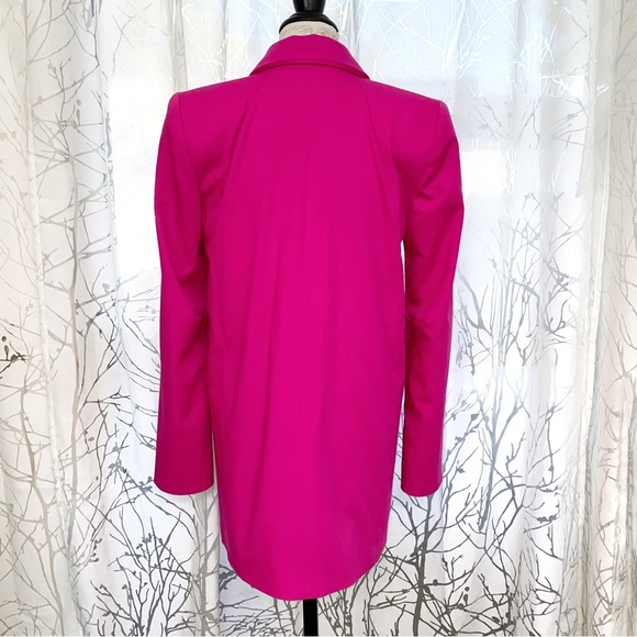 DUNDAS x revolve Joni pink v-neck collar waist belt button up blazer jacket coat - Picture 8 of 15